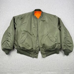 Alpha Industries Jacket Mens 5XL Sage Green MA-1 Bomber Flight Jacket Reversible